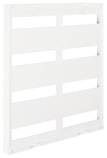 Weiße, rechteckige Lüftungsabdeckung mit horizontalen Schlitzen, geeignet für Wand- oder Deckenmontage.