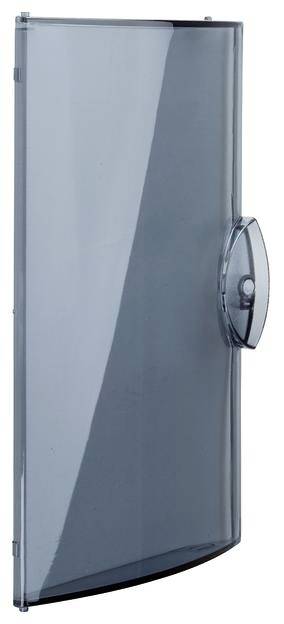 Ein transparenter, gebogener Kunststoffdeckel mit Griff, möglicherweise für den Schutz oder die Abdeckung eines Geräts oder Objekts.