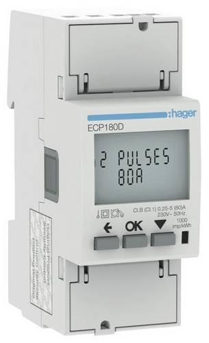 Compteur mono 80A imp. mid - gestion du batiment Hager ECP180D