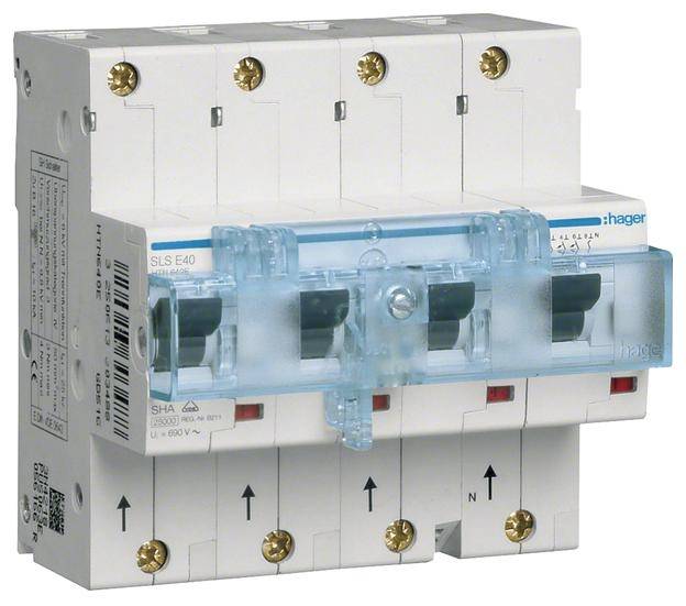 Hager HTN640E Hauptleitungsschutzschalter 4polig 40A 400V
