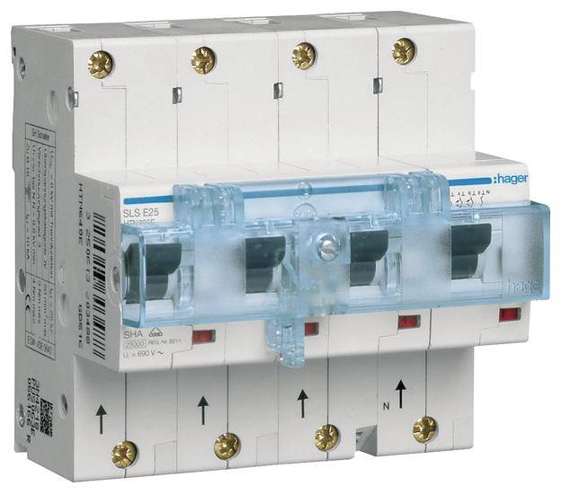 Hager HTN625E Hauptleitungsschutzschalter 4polig 25A 400V