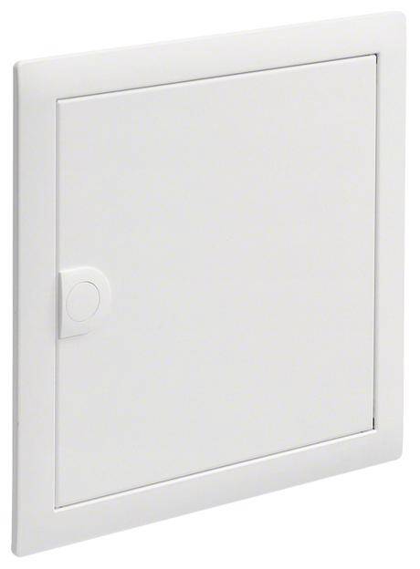 Quadratische weiße Revisionstür mit einfachem Griff, geeignet für den Zugang zu Wand- oder Deckenöffnungen für Wartungsarbeiten.