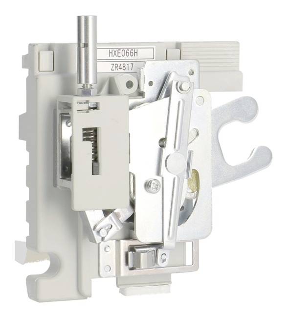 Industrieller Schaltermechanismus mit Metall- und Kunststoffteilen, Modellnummer 'HXE066H ZR4817'.