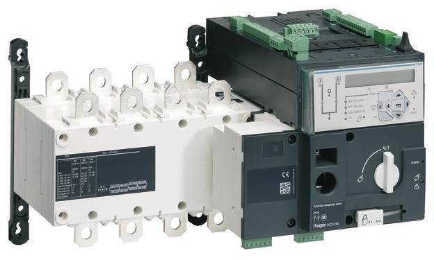 Elektrisches Schaltgerät mit Monitoranzeige, Schalter und Anschlüssen. Hauptkomponente für industrielle Energieverwaltungssysteme.
