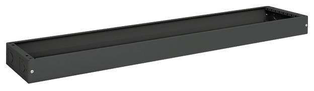 Ein rechteckiges, schwarzes Regal oder Rahmen, möglicherweise zur Unterstützung oder zum Einbau in Möbel oder elektronische Geräte.