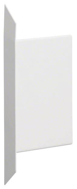 Eine weiße, rechteckige Tür leicht geöffnet, zeigt einen schmalen Spalt. Die neutrale Farbe und der minimalistische Stil dominieren.