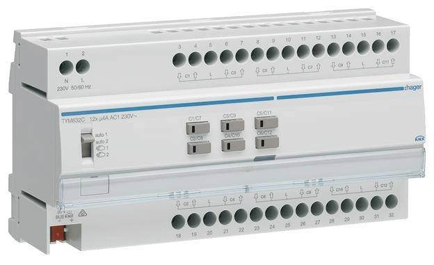 Elektrischer Schaltkasten mit mehreren Anschlussmöglichkeiten und Schaltern, für die Verteilung von 230V Strom in einem Gebäude.