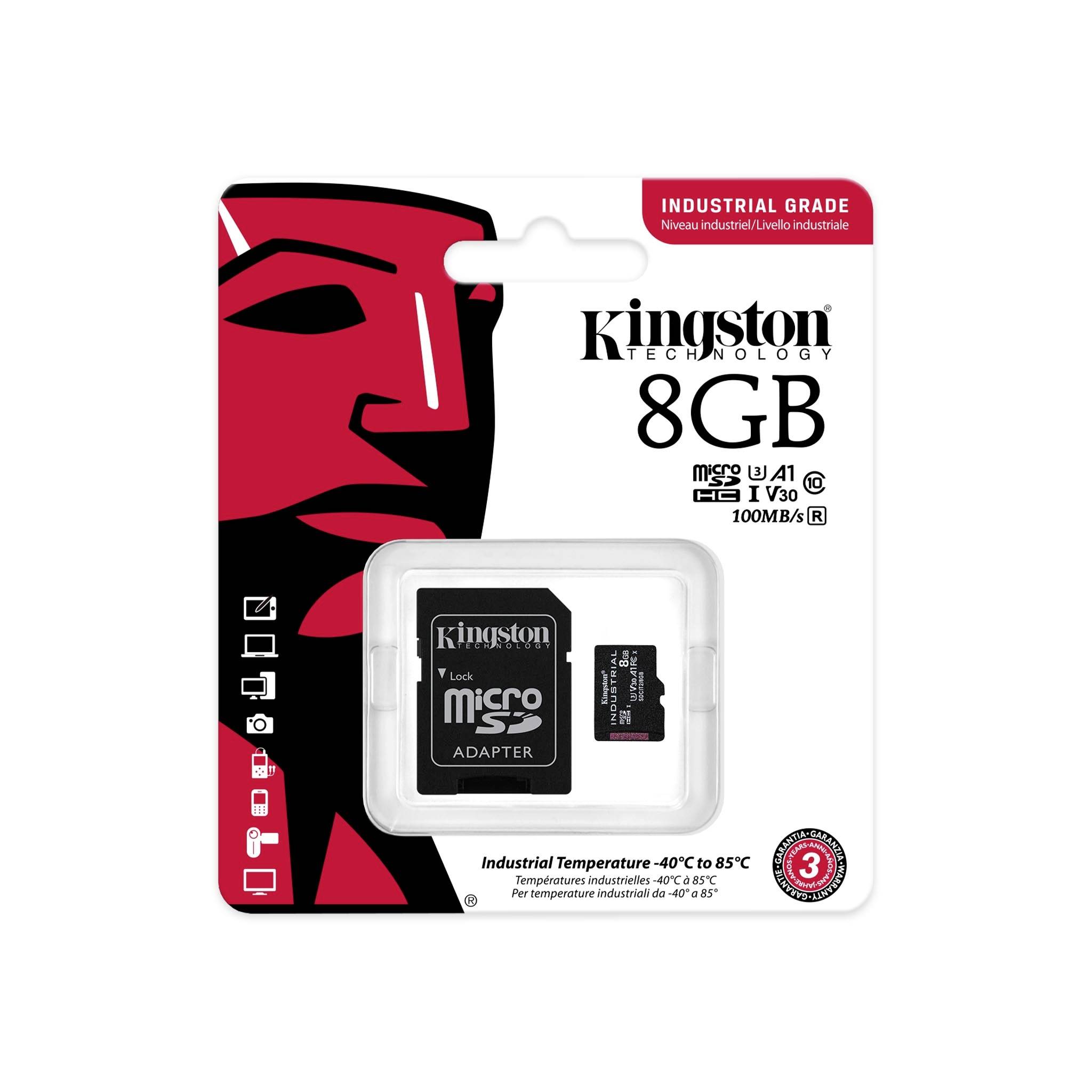 Kingston Industrial microSDHC-Karte 8 GB Class 10 UHS-I inkl. SD-Adapter
