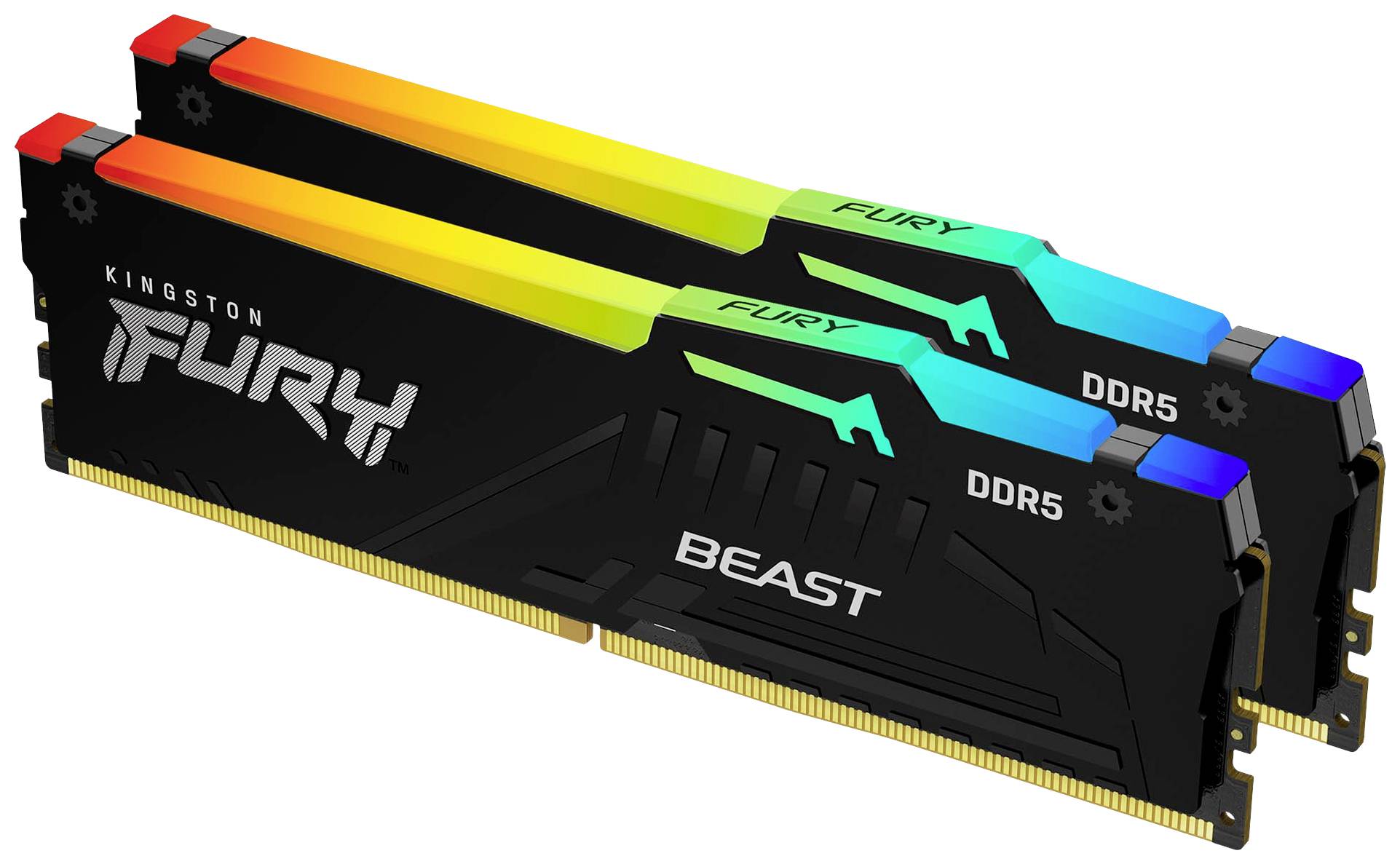 Kingston FURY Beast RGB PC-Arbeitsspeicher Kit DDR5 16GB 2 x 8GB Non-ECC 5200MHz 288pin DIMM CL40 KF552C40BBAK2-16