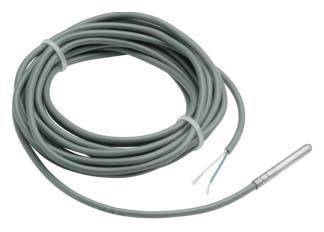 Graues Kabel mit Sensor am Ende, geeignet für Temperaturmessungen in technischen Anwendungen.