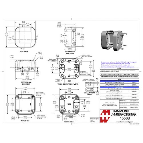 Hammond Electronics 1556BBK Universal-Gehäuse 80 x 80 x 45 ABS Kunststoff flammhemmend Schwarz 1St. Hammond Electronics 1556BBK Universal-Gehäuse 80 x 80 x 45 ABS Kunststoff flammhemmend Schwarz 1St.