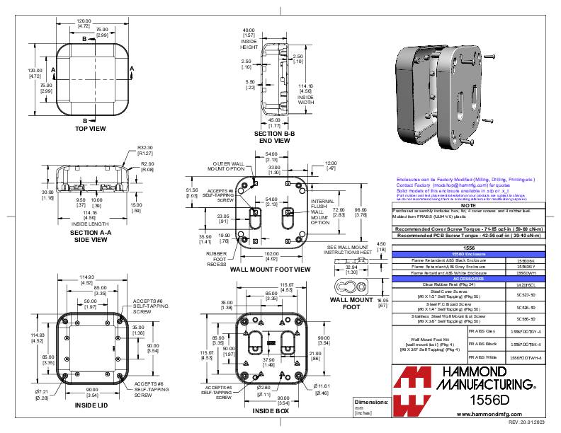 Hammond Electronics 1556DGY Universal-Gehäuse 120 x 120 x 45 ABS Kunststoff flammhemmend Grau 1St.