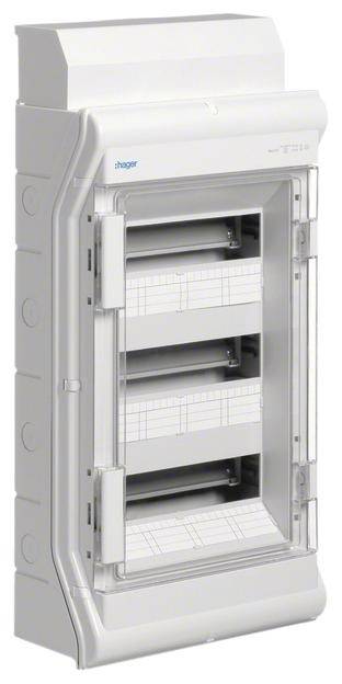 Hager Kleinverteiler Aufputz Anzahl Reihen = 3 Inhalt 1 St.
