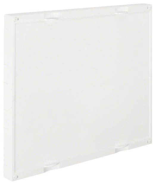 Ein weißer, quadratischer Plastikdeckel, der leicht erhöht scheint, mit kleinen Einrastpunkten an den Seiten.