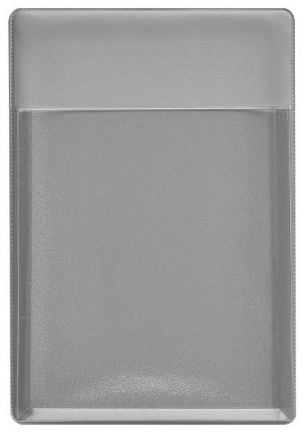 Transparente, leere Plastiktasche mit abgerundeten Ecken.