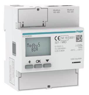 Hager ECA380D Wechsel-, Drehstromzähler 1St.