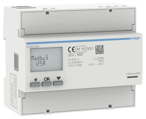 Hager ECR310D Wechsel-, Drehstromzähler 1St.