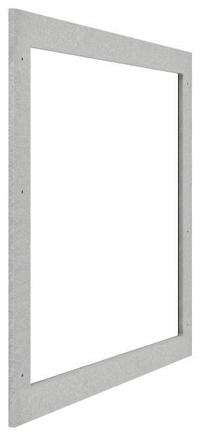 Grauer Bilderrahmen, rechteckig und schlicht, ohne Bildinhalt. Ideal zur Präsentation und zum Schutz von Fotos oder Kunstdrucken.