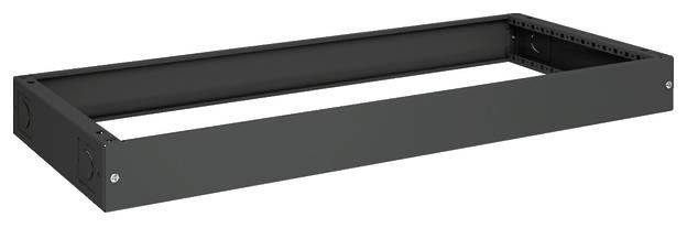Rechteckiger, schwarzer Metallrahmen, vermutlich Teil eines Möbelstücks oder Geräts. Keine weiteren sichtbaren Details oder Bauteile.