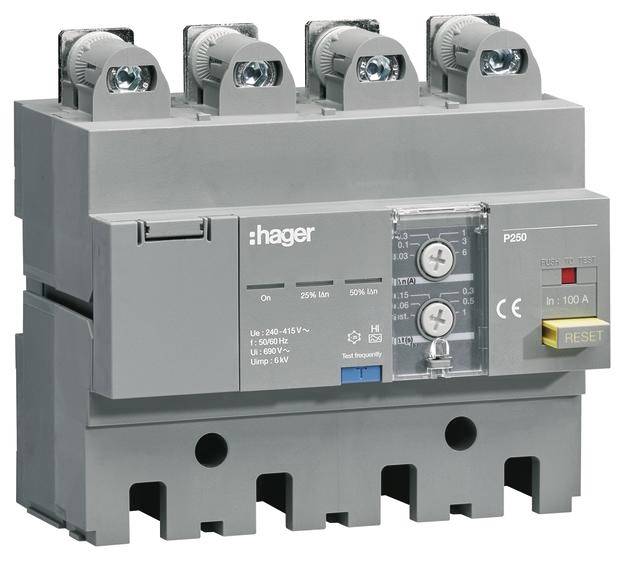 Hager HBT100H FI-Block 4polig 100A 220 V, 415V