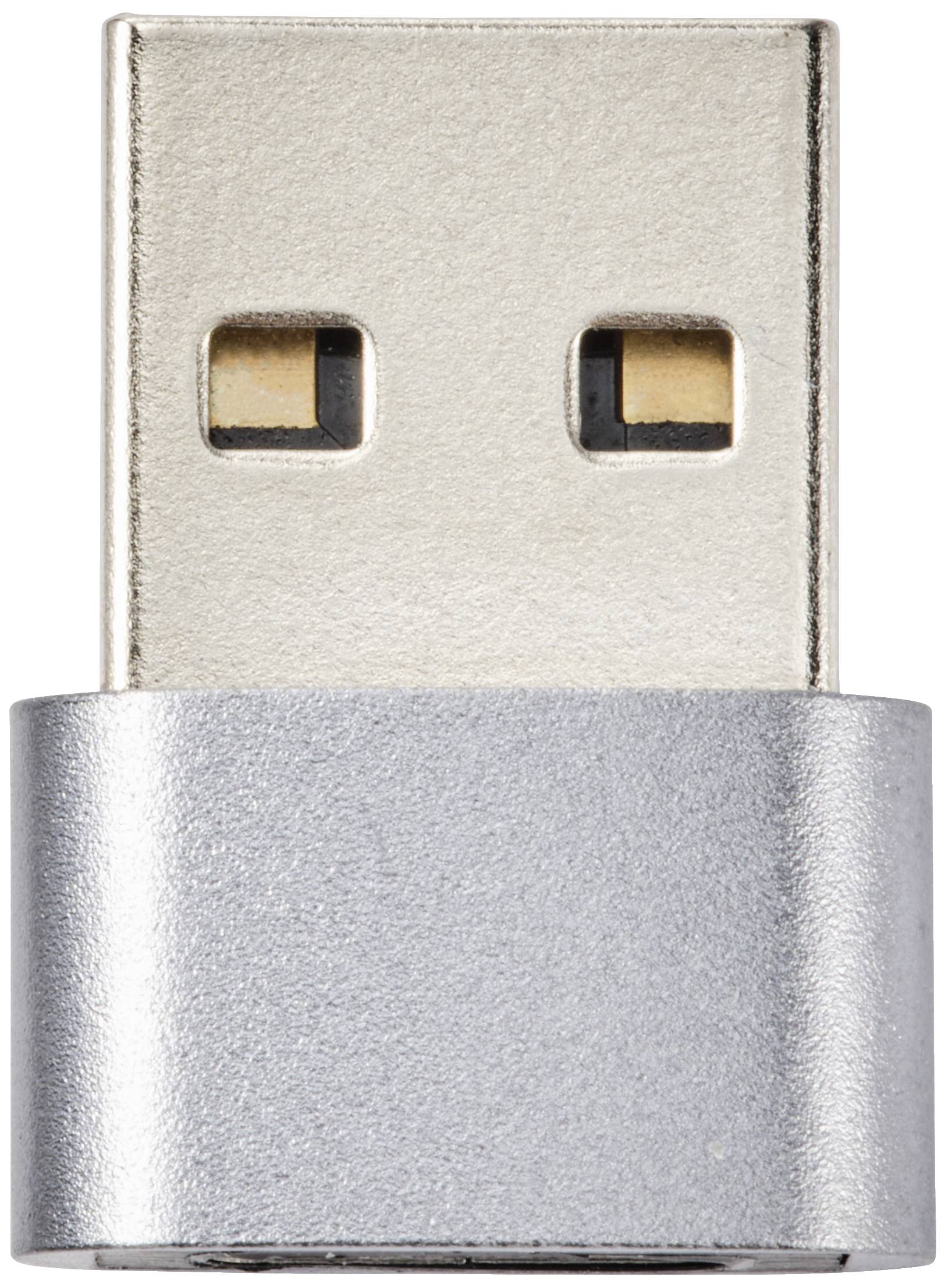 Renkforce USB 2.0 Adapter [1x USB 2.0 Stecker A - 1x USB-C® Buchse] Aluminium-Stecker