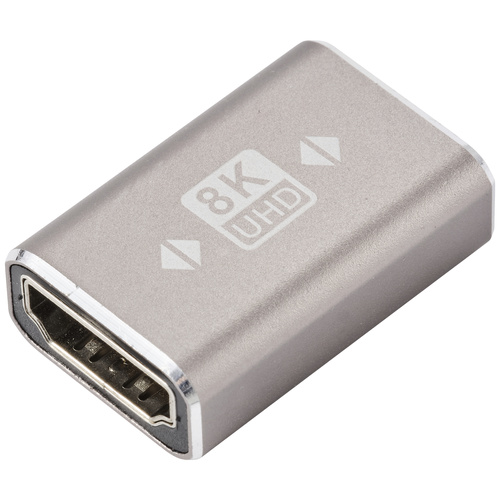 SpeaKa Professional SP-11301992 HDMI Adapter [1x HDMI-Buchse - 1x HDMI-Buchse] Grau UHD 8K @ 60 Hz, UHD 4K @ 120Hz