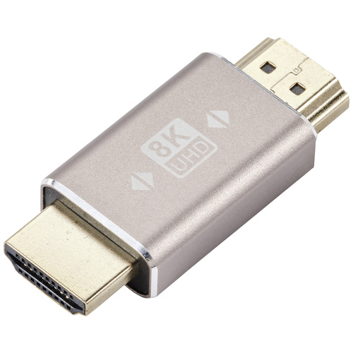 SpeaKa Professional SP-11301996 HDMI Adapter [1x HDMI-Stecker - 1x HDMI-Stecker] Grau UHD 8K @ 60 Hz, UHD 4K @ 120Hz Stecker 180°