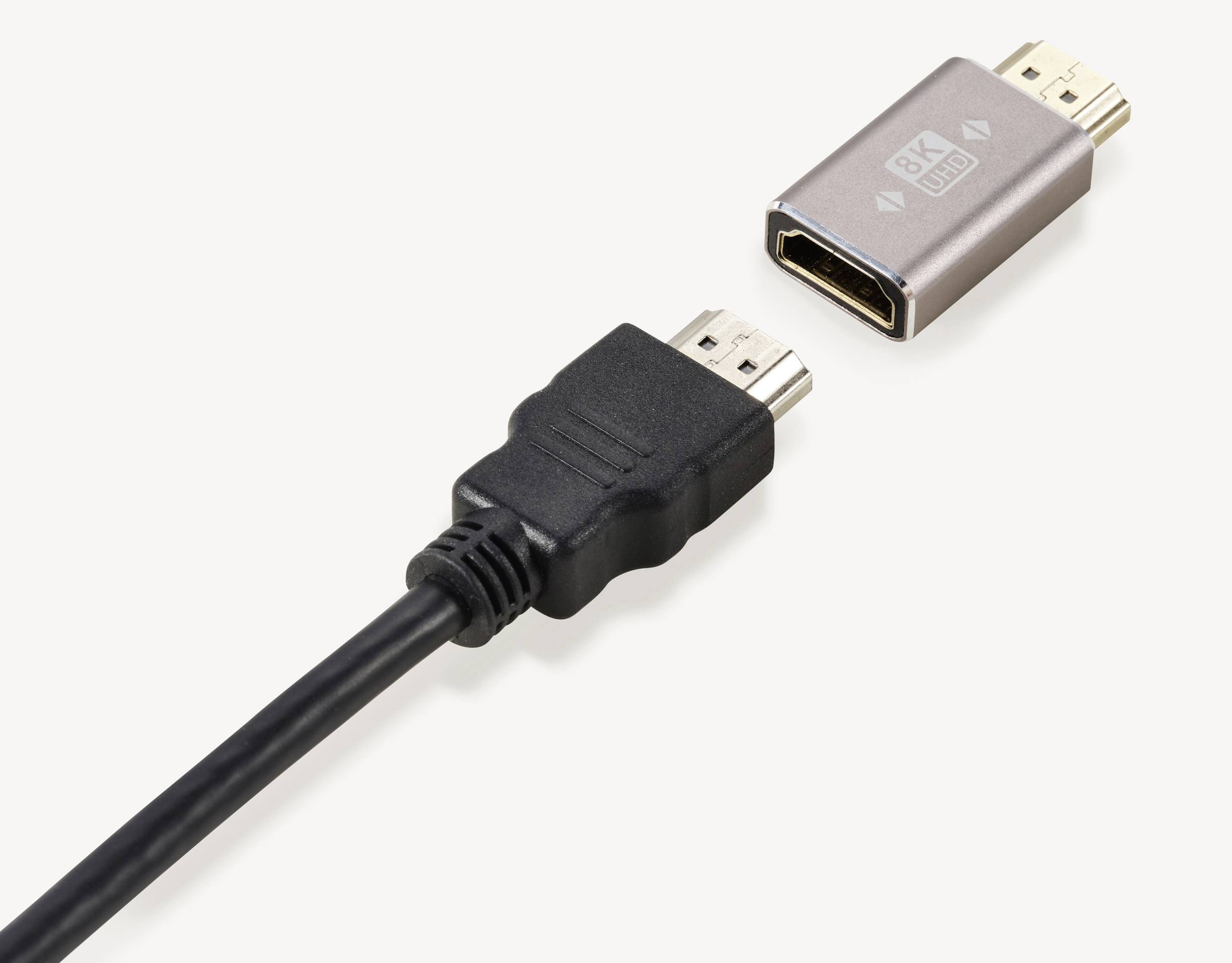 SpeaKa Professional SP-11302000 HDMI Adapter [1x HDMI-Stecker - 1x HDMI-Buchse] Grau UHD 8K @ 60 Hz, UHD 4K @ 120Hz
