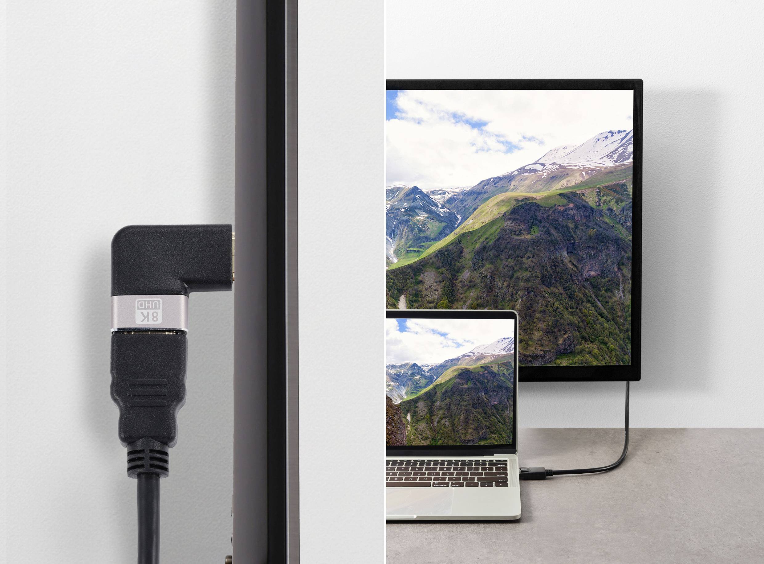 SpeaKa Professional SP-11302008 HDMI Adapter [1x HDMI-Stecker - 1x HDMI-Buchse] Schwarz, Silber UHD 8K @ 60 Hz, UHD 4K @ 120H