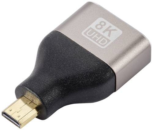 SpeaKa Professional SP-11302016 HDMI Adapter [1x HDMI-Stecker D Micro - 1x HDMI-Buchse] Schwarz, Sil