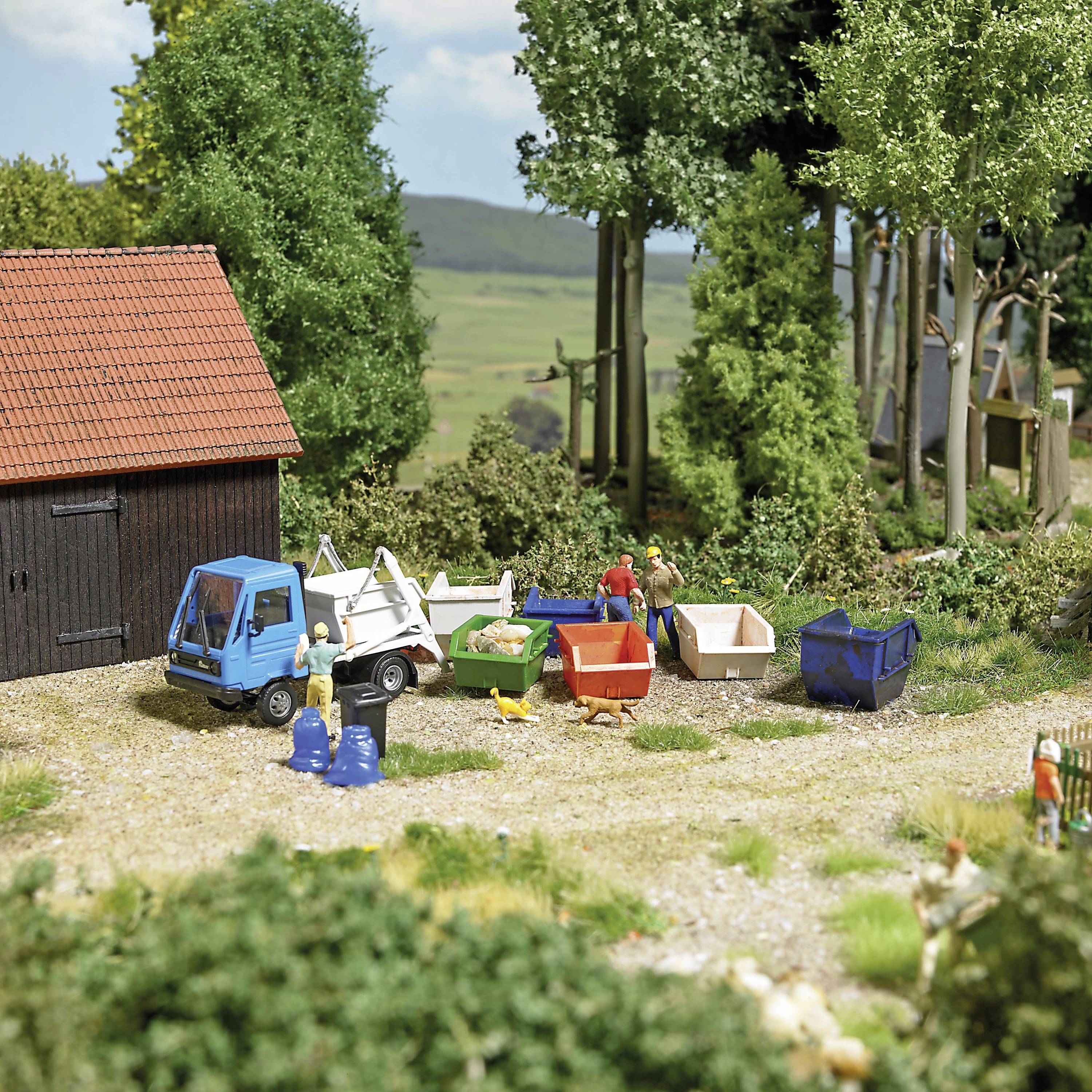Busch 7752 H0 4 Absetzcontainer 1,5m³ Fertigmodell
