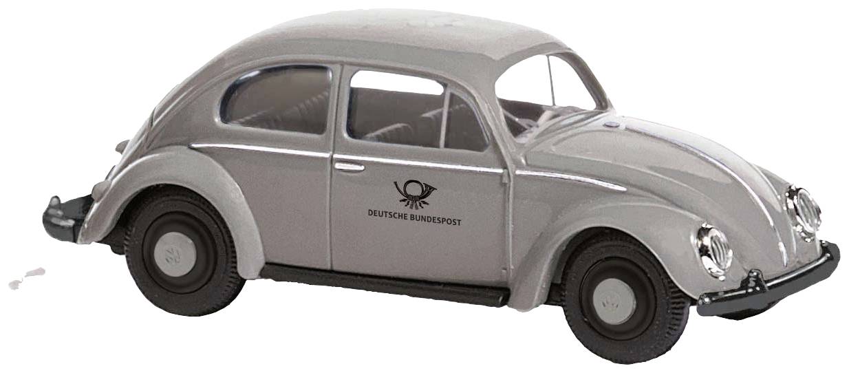 Busch 52964 H0 PKW Modell Volkswagen Käfer Ovalfenster DBP grau