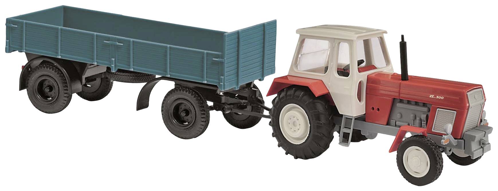 Busch 54200 H0 Landwirtschafts Modell Fortschritt ZT 300 mit HL 80 Anhänger