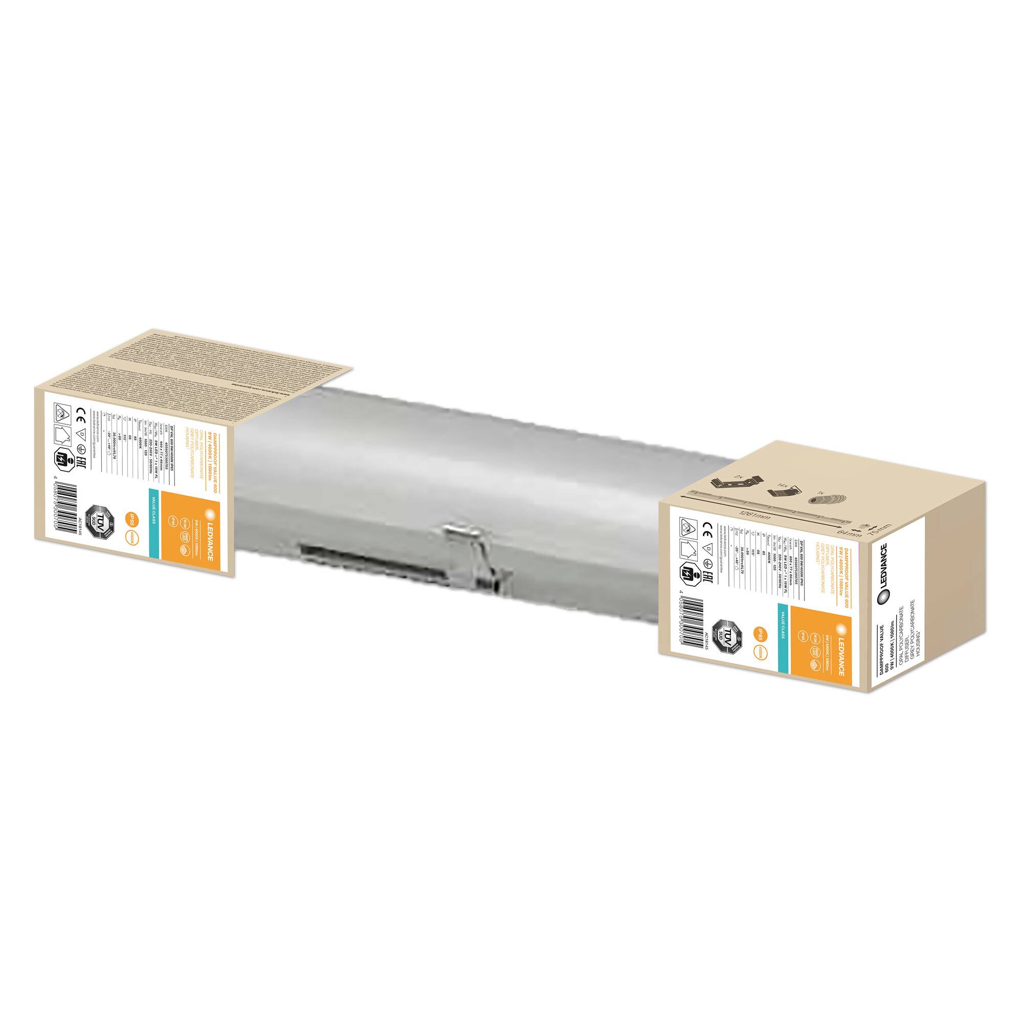 LEDVANCE 4058075300705 LED-Feuchtraumleuchte LED 9 W Neutralweiß Grau