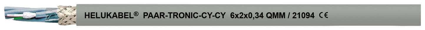 Kabel von HELUKABEL, beschriftet als 'PAAR-TRONIC-CY PGY 6x2x0,34 QMM' mit CE-Kennzeichnung.