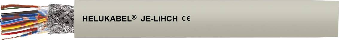 Ein graues Kabel mit der Aufschrift 'HELUAKBEL® JZ-500 HCH CE'. Am linken Ende sind bunte Adern sichtbar.