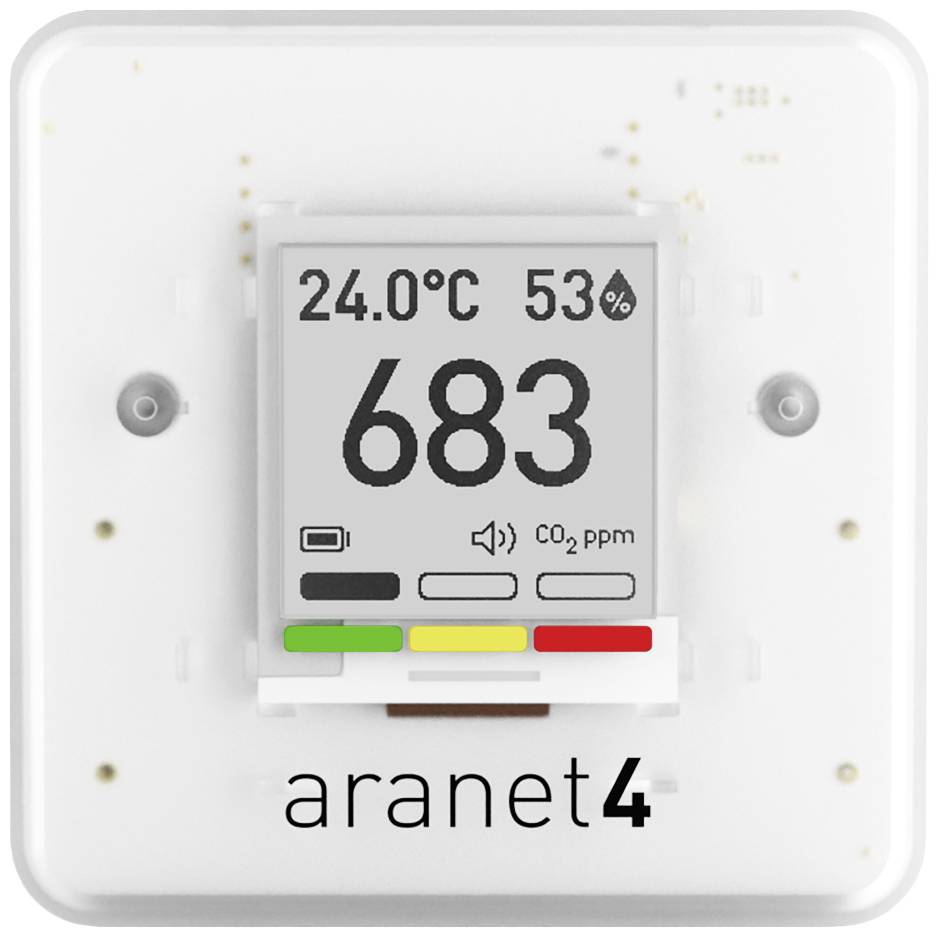 Aranet CO2 Messgerät 0, 0, 0, 600 - 9999, 50, 85, 1100 ppm, °C, %, hPa mit Temperaturmessfunktion