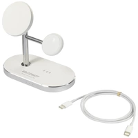 VOLTCRAFT Induktions-Ladeadapter 1.12A VC-MS-Fast Charge 3in1 VC-14134090 Ausgänge Induktionslade-Standard Weiß-Silber VOLTCRAFT Induktions-Ladeadapter 1.12A VC-MS-Fast Charge 3in1 VC-14134090 Ausgänge Induktionslade-Standard Weiß-Silber