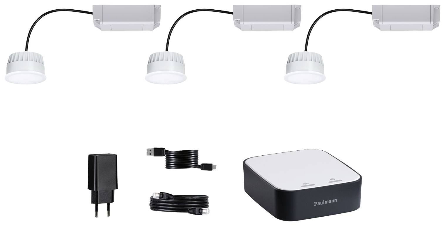 Paulmann 5182smik Gateway + LED Coin RGBW Home Paket Smart Home System LED EEK: G (A - G) 21W Warmweiß