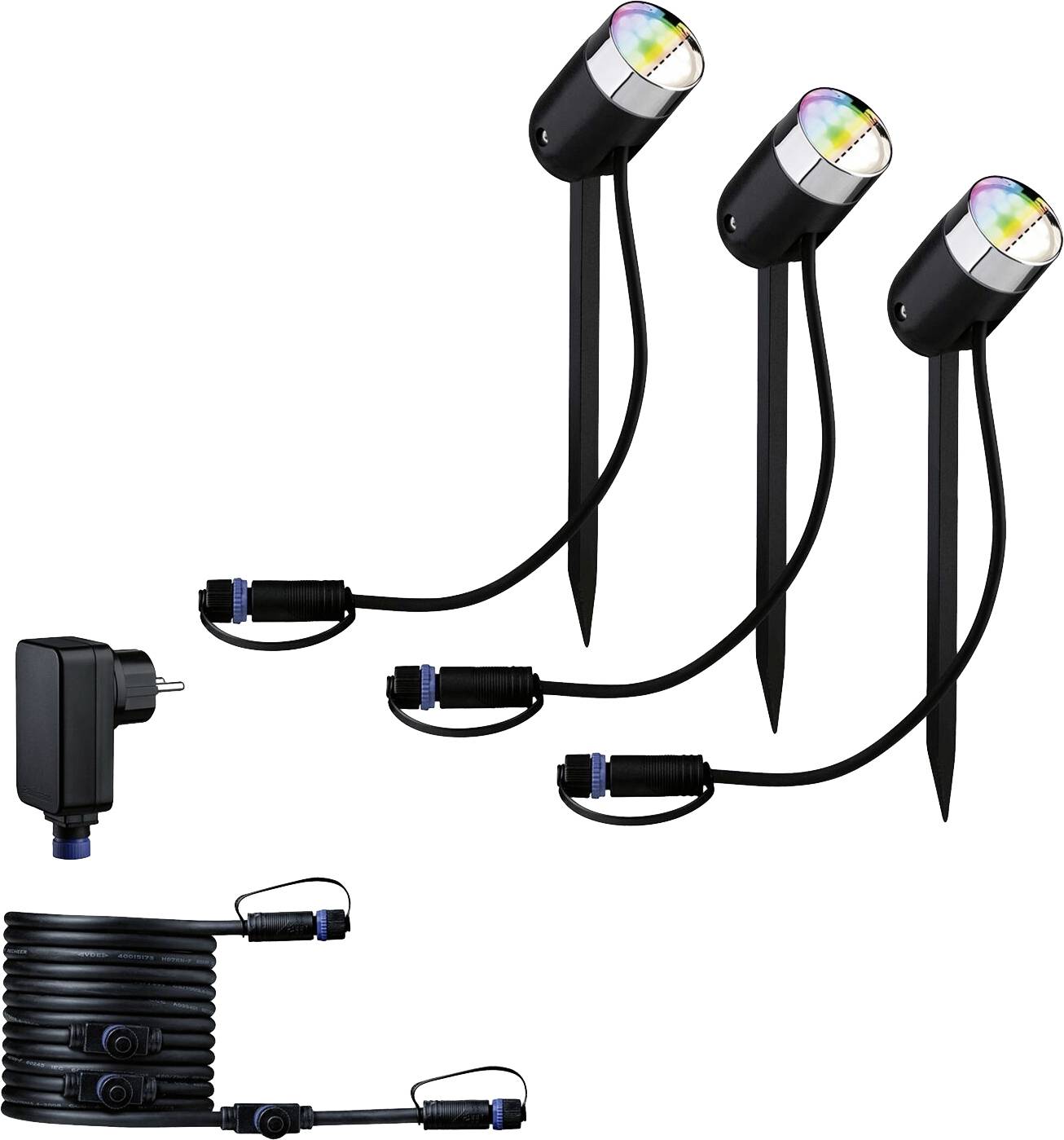 Paulmann 5183smik Gateway + P&S Pike Set Home Paket Smart Home System 13.5W RGBW Schwarz, Silber