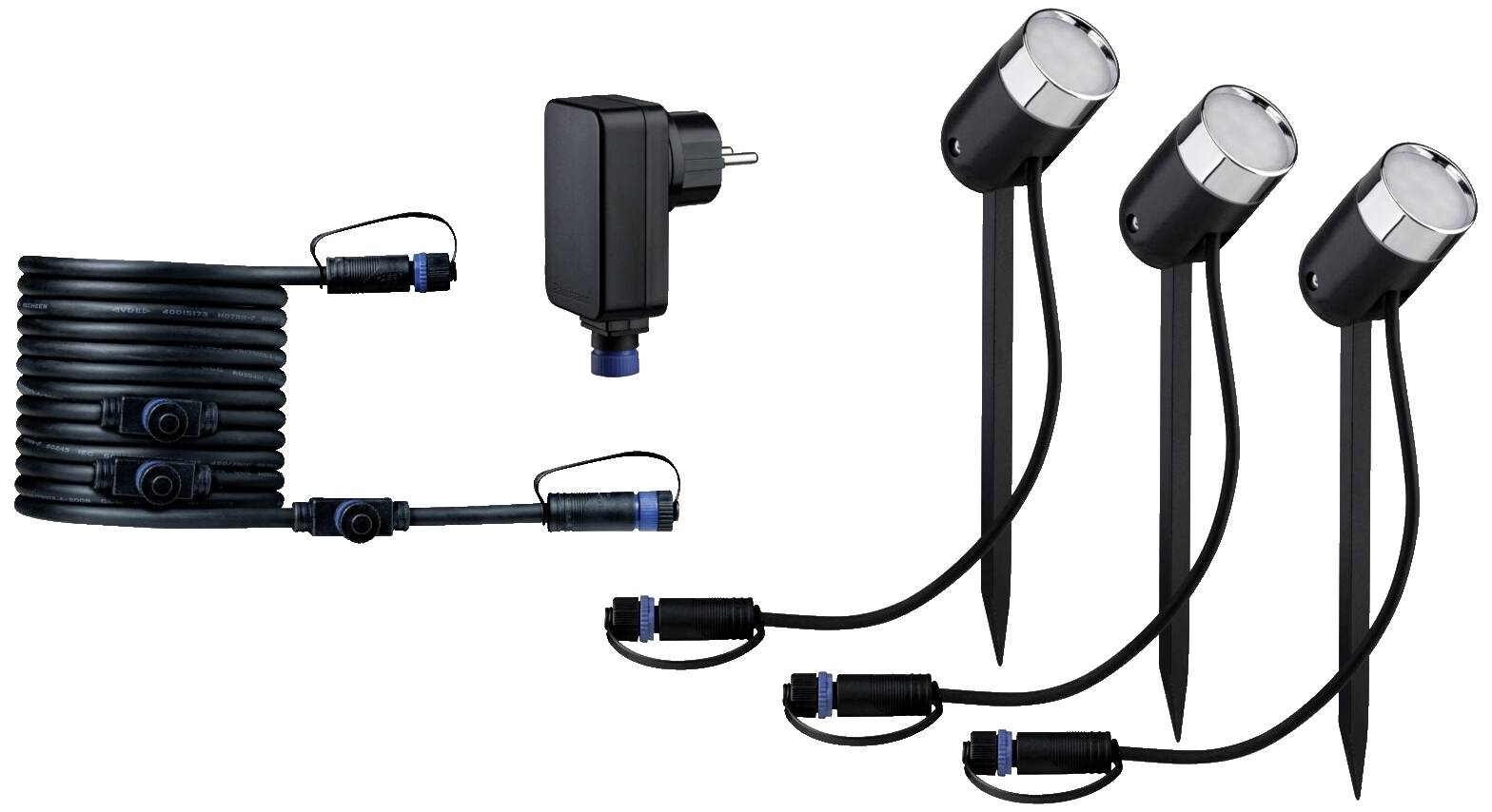 Paulmann 5183smik Gateway + P&S Pike Set Home Paket Smart Home System 13.5W RGBW Schwarz, Silber