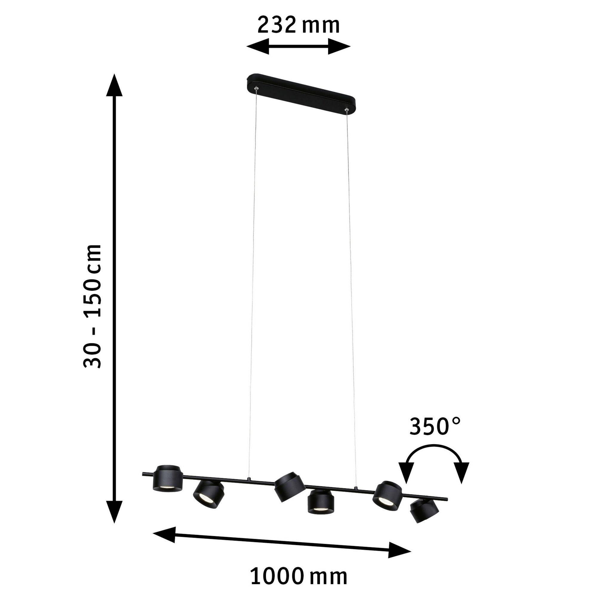 Paulmann Puric Pane I 79773 LED-Pendelleuchte LED 28W Schwarz