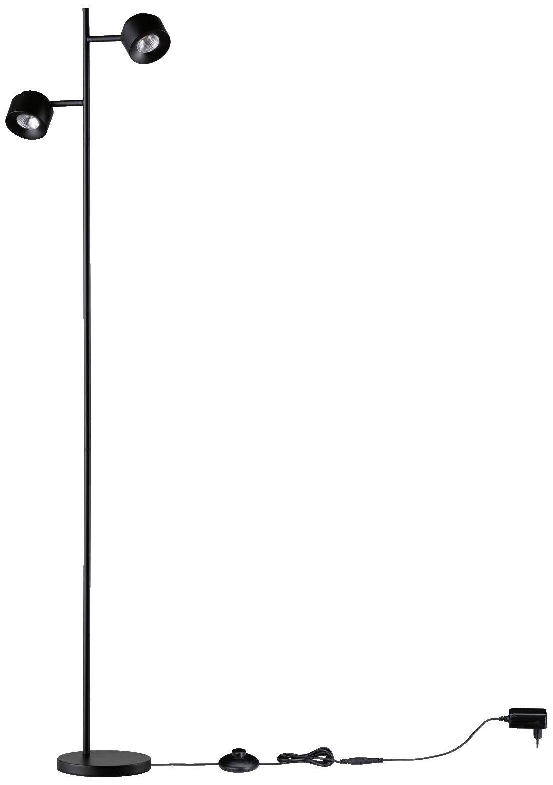 Paulmann Pane I 79775 LED-Stehlampe mit Leseleuchte LED 3 W Schwarz