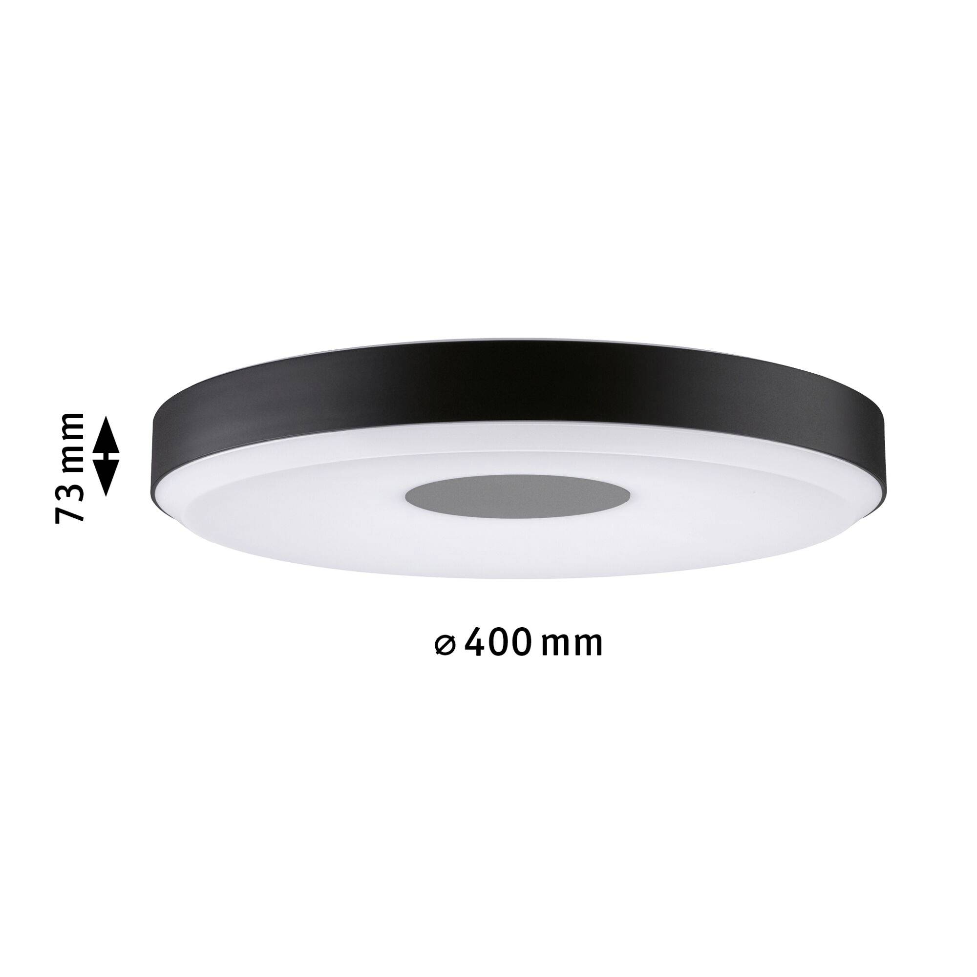 Paulmann 79518 Pane II LED-Deckenleuchte LED 23W Schwarz, Grau