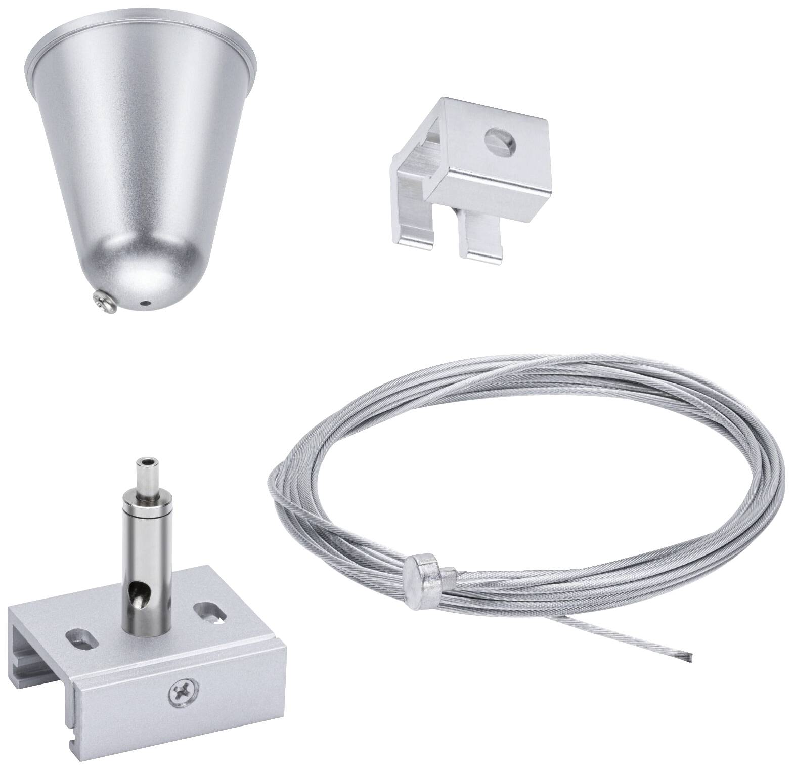 Paulmann Niedervolt-Seilsystem-Komponente Deckenabhängung Silber 95583 ProRail3 Steel Wire Suspension