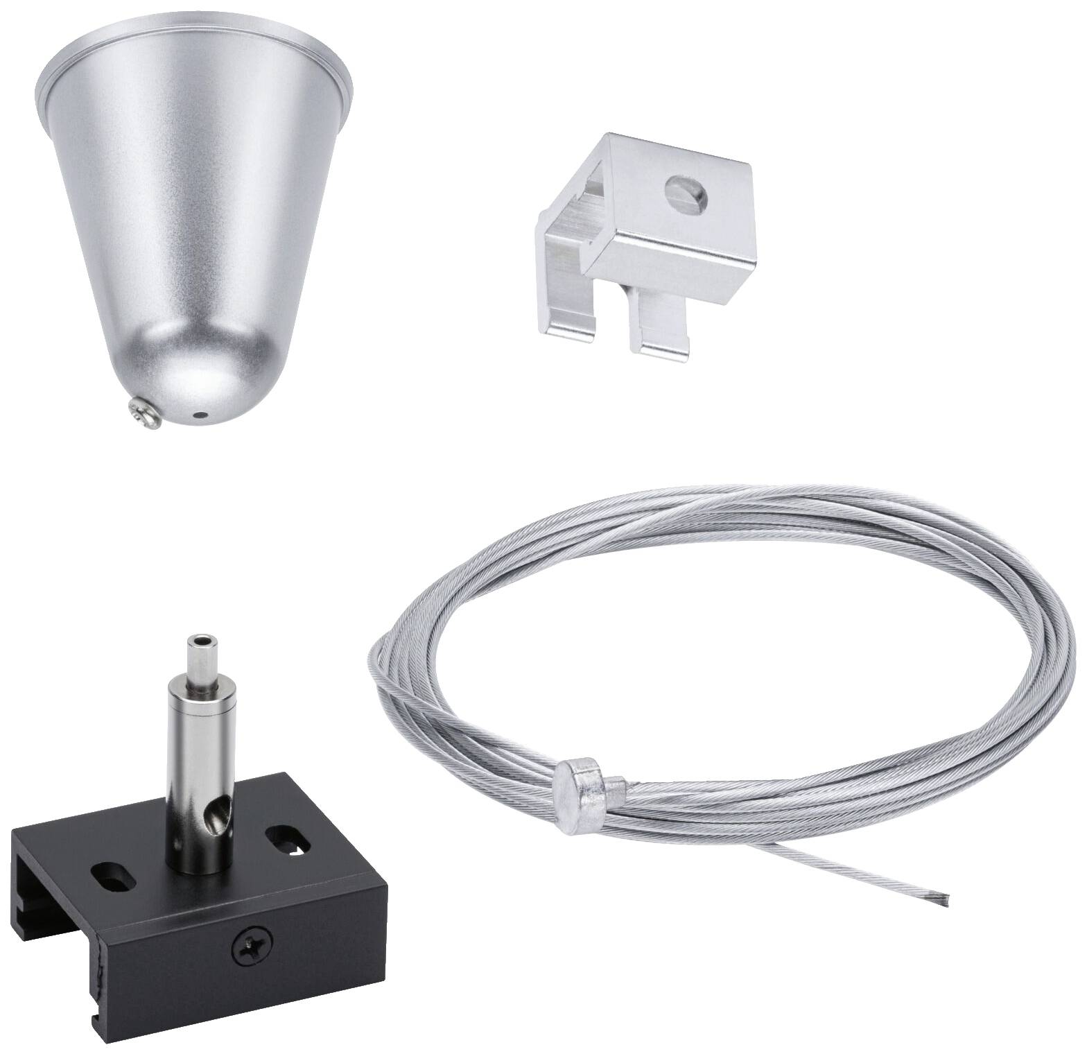 Paulmann Niedervolt-Seilsystem-Komponente Deckenabhängung Schwarz 95585 ProRail3 Steel Wire Suspension