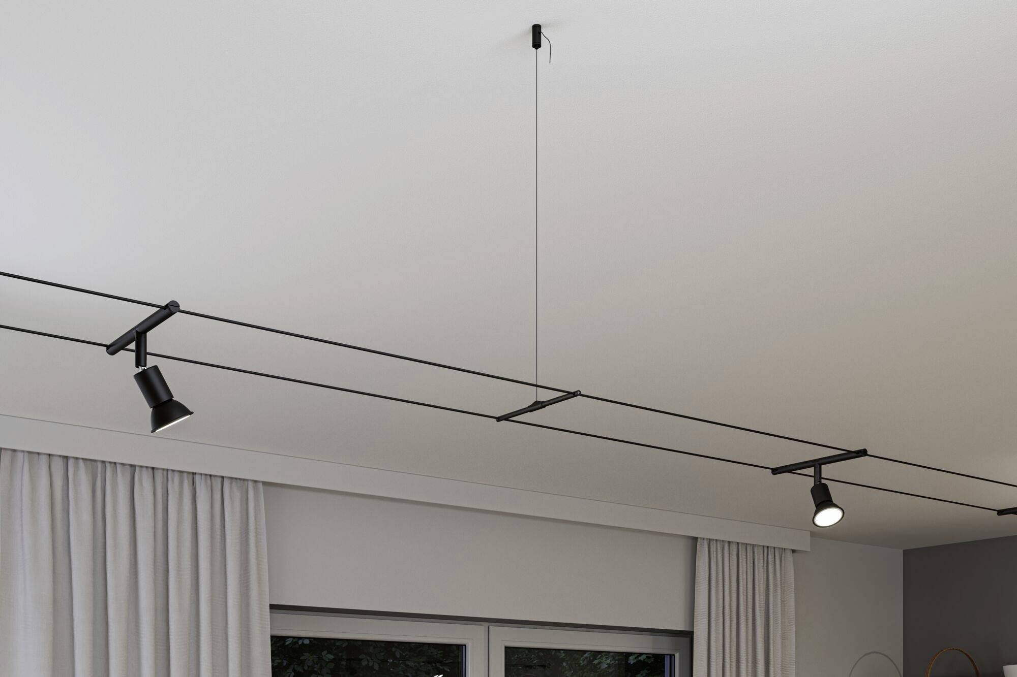 Paulmann Wire Corduo Suspension 94599 Niedervolt-Seilsystem-Komponente Seilabhängung Schwarz (matt)