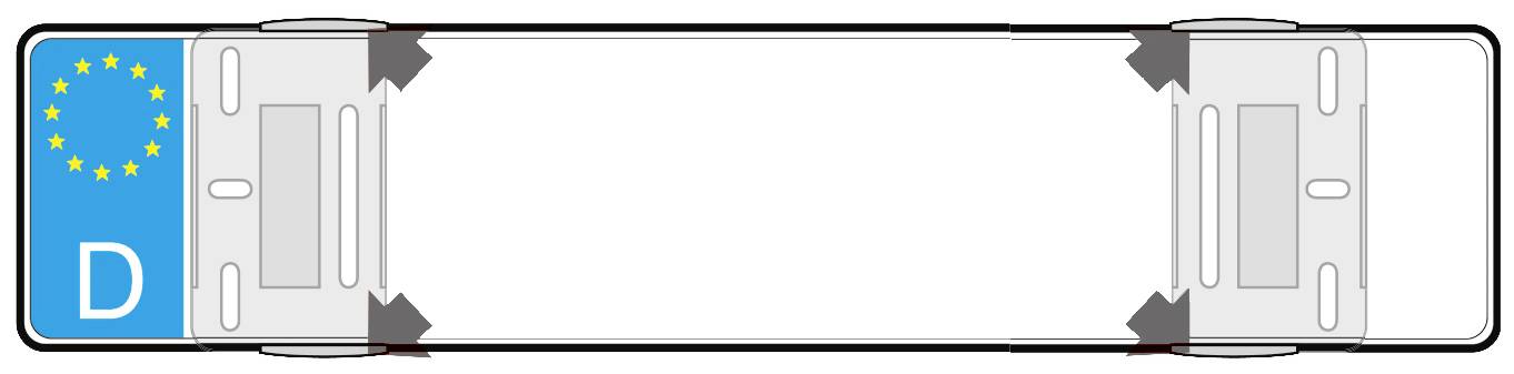 HP Autozubehör Simple-Fix Kennzeichenhalter Transparent (L x B x H) 12 x 6.5 x 1cm