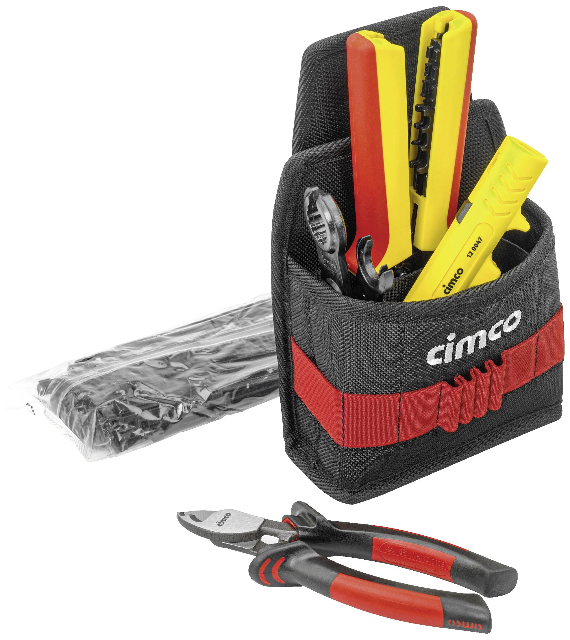 Cimco Gürteltasche Solar inkl. 5 Tlg 170475 Elektriker, Handwerker Werkzeug-Gürteltasche bestückt 6teilig
