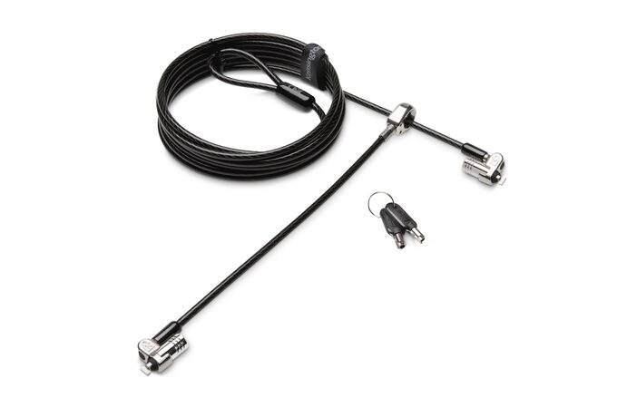 Kensington Laptop Schloss Schlüsselschloss Anschluss für zwei Notebooks, superstarker T-Bar-Schließkopf zum Schutz gegen Manipulation 2430 mm Micr